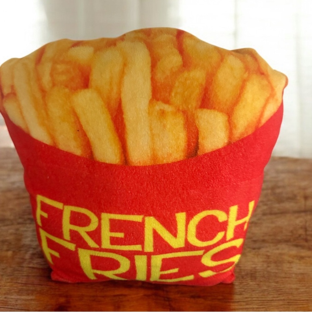 FRENCH FRIES Pillow FRIES Plush Novelty 12.5" x 12.5" x 3” Foodie Fun